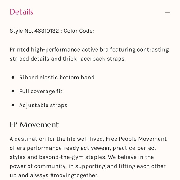 NWT Free People Freestyle Printed Sports Bra - Picture 3 of 5